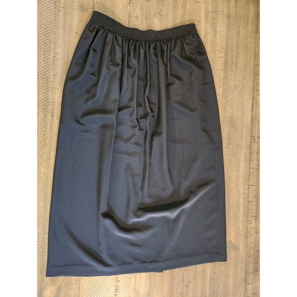 Women's Albert Nipon Skirt Black Size 6 VTG Sleek Office Dressy‎
